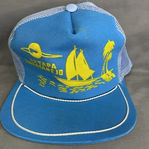 Vintage IXTAPA Zihuatanejo Mexico 80s Trucker Hat Cap Snapback Mesh SnapBack - Picture 1 of 6