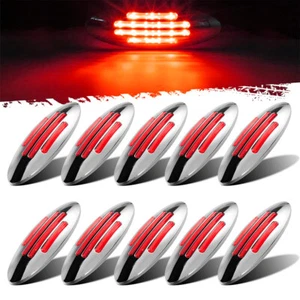 10x24-LED Car Side Marker Lights Clearance Chrome for Freightliner Truck 12V Red - Picture 1 of 11