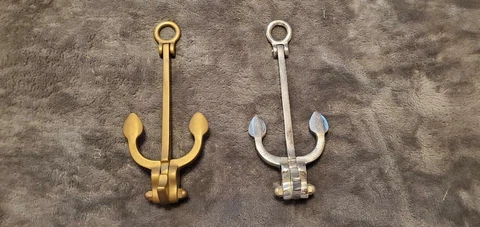 VINTAGE BRASS AND CHROME NAUTICAL ANCHOR DOOR KNOCKERS Cover