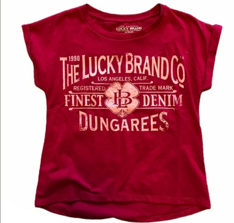 NWT Lucky Brand girls Denim Dungarees T-Shirt - Size 6 - Image 1 of 1