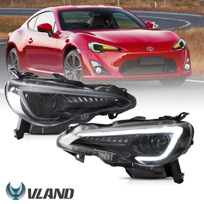 Pair Led Headlights For Toyota 86 Subaru BRZ Scion FR-S W/Sequential DRL Lamps - Image 1 of 4
