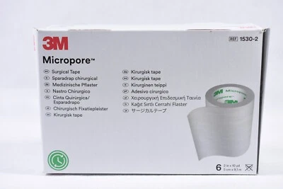 Cinta médica quirúrgica microporos 6 rollos 3M 2" x 10 yardas - nueva en caja caducidad 8/2027 Foto 1 de 2
