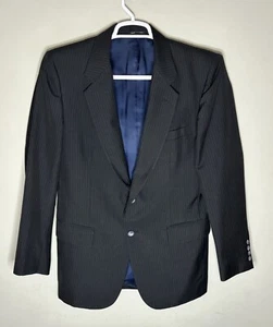 Austin Manor Uomo 39R Nero Gessato Blazer Tuta Giacca Cappotto Sportivo - Foto 1 di 8