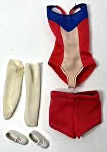 VTG 1975 Barbie Olympic Gold Medal Outfit 7413 Leotard Shorts Sneakers No Doll - Picture 1 of 14