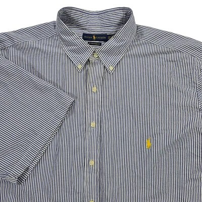 Ralph Lauren Seersucker Button Shirt Mens 2XB BIG Casual Summer Short Sleeve - Image 1 of 4