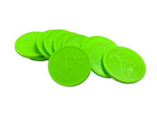 PLASTIC DRINK TOKEN COCKTAIL MARTINI BAG 100 WEDDING BAR PARTY EVENT Neon Green