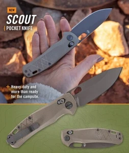 G1064582 Gerber Scout Tan 440A Black Drop Point Blade Micarta Handles Crossbar - Bild 1 von 9
