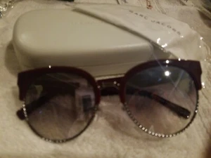 Marc Jacobs Gray Gradient Silver Mirror Cat Eye Ladies Sunglasses NWT $250 - Picture 1 of 10