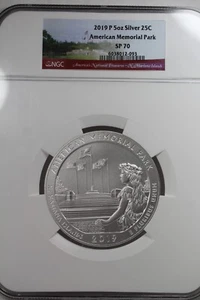 2019-P America Memorial Park ATB 5 oz Silver : NGC SP70 - Picture 1 of 2