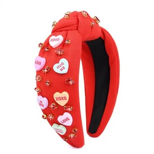 Love Wide Pink Heart Headbands Knotted hair band Hairpiece for Women Valentin... - Picture 1 of 6