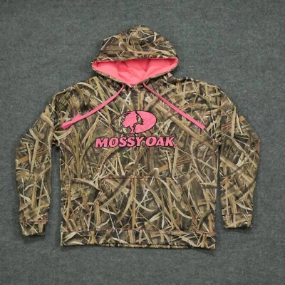 Mossy Oak Hoodie Womens Medium Brown Pink Camouflage Shadow Grass Blades - Image 1 of 4