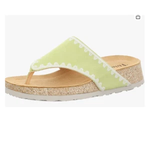 Cute lime green suede flip flop wedge sandal -- Think!  7.5 / 38 NEW w/o box - Picture 1 of 6