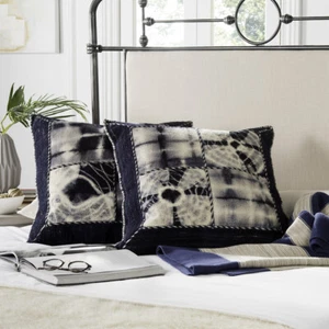 SAFAVIEH Dip Dye Quartre Patch Pillow Set of 2 | Navy | - Picture 1 of 4