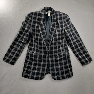 Chaqueta Blazer Norton McNaughton Cuadros Negra Blanca Mujer Talla 10 Foto 1 de 4