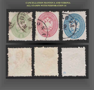1863 LOMBARDÍA MANTOVA VERONA 3,5,10 SOLDI USADO PERF.14 SCT.16,17,18 MI.15,16,17 - Imagen 1 de 1