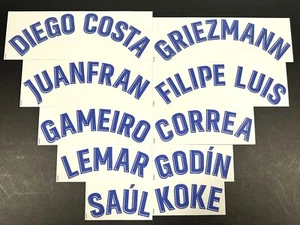 2018 2019 Oficial Atlético de Madrid Visitante Azul Jugador Talla Nombre Bloques - Imagen 1 de 1