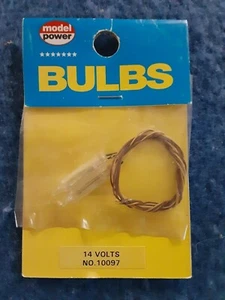 Model Power, #10097 white light bulbs, O/O27, Pkg of 2, 14V NOS - Picture 1 of 3