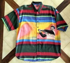 Camisa de seda de béisbol Ted Williams multicolor a rayas multicolor (L) - Imagen 1 de 4