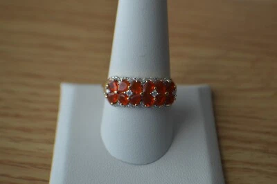1.60ct Buriti Fire Opal / Moissanite Ring 18k YG over Sterling Silver Size 8 - Image 1 of 4