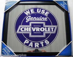 Genuine Chevrolet chevy part printed mirror Sign Plate logo tag license picture - Picture 1 of 1