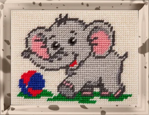 DIY bedrucktes Gobelin-Set "Baby Elefant", Nadelspitzen-Set - Bild 1 von 1