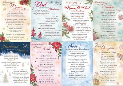 Christmas Graveside Memorial Card. Various Titles Available. FREE P&P - Image 1 of 2