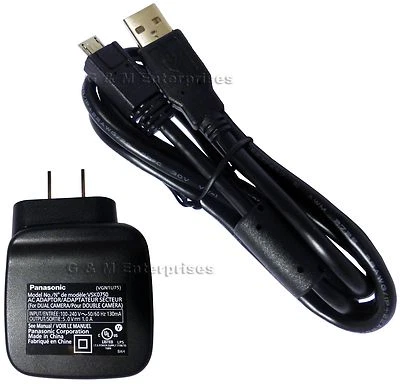 New Panasonic VSK0750 AC Adaptor + VFA0554 USB Cable for HX-WA30, WA03 US Seller - Image 1 of 4