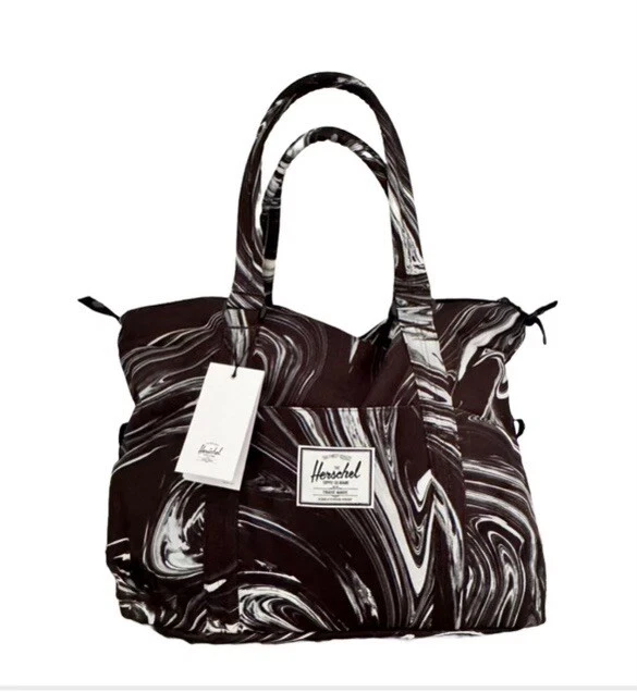 Herschel Strand 包全新带标签黑色白色油漆倒装 — 第 1/4 张图片