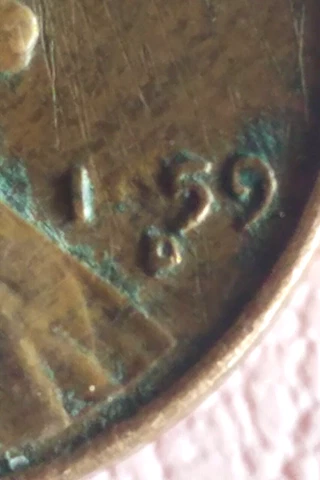 Vintage 1959 error penny Denver mint missing 9 in 19 in the date Cover
