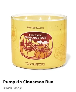Brand New Bath & Body Works 3 Wick Candle Sweet Pumpkin Bun π - Picture 1 of 1