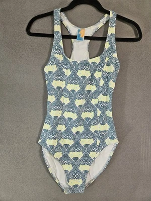 Traje de baño Title Nine mediano de una pieza para mujer azul verde cachemira cuello cuadrado ojo de cerradura Foto 1 de 4