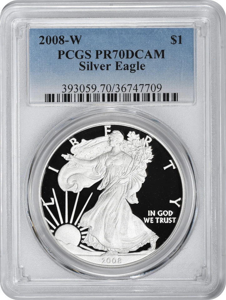 2008-W American Silver Eagle Dollar PR70DCAM PCGS Proof 70 Deep Cameo - Image 1 of 1