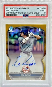 Roc Riggio 2023 Bowman Chrome Draft Gold Refractor 1st Auto #50/50 PSA 9 #CDA-RR - Picture 1 of 2