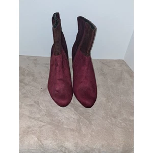 Avenue Cloudwalkers Stella Purple Raspberry Heeled Ankle Boots size 13W - Photo 1/7