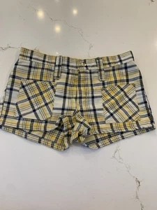 Vintage 60’s Yellow  Plaid Wrangler Shorts Juniors Size 9 26 Inch Waist - Picture 1 of 13