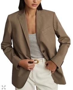 Nuevo Blazer Reiss Hope de un solo pecho en color topo US 14 $425 - Imagen 1 de 11