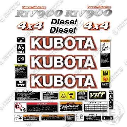 Fits Kubota RTV 900 Utility Vehicle Decal Kit  - 7 YEAR OUTDOOR 3M VINYL! - Image 1 of 1