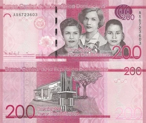 Dominican Republic 200 Pesos (2015) - La Mariposas/Monument/p191b, B729b UNC - Picture 1 of 3