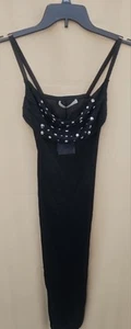 Alessandra Rich Crystal Embellished Pointelle Knit Midi Dress, Sz Small - Picture 1 of 4