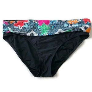 Into the Bleu by Amerex Damen Hipster Bikinihose Größe 14 Schwarz Blumenmuster Taille - Bild 1 von 4