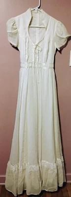 Maxi Vestido de Boda Vintage Gunne Sax Años 70 80 Pradera Romántico Corsé Talla XS-S? Foto 1 de 4