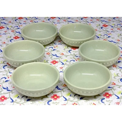 Juego de 6 cuencos de salsa JC Penney Home PEARL verde lote usado en excelente estado retirado Foto 1 de 3
