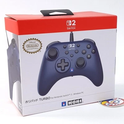 Controller HORIPAD Turbo for Nintendo Switch 1 & 2 & PC (Navy) Japan New - Photo 1/4