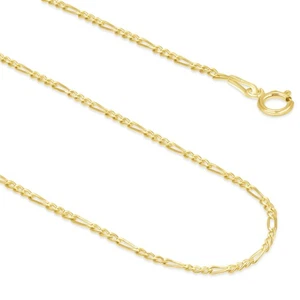 Real Solid 14k Gold Figaro Chain (1.5mm-3mm Width, 16"-24" Length) - For Men ... - Picture 1 of 9