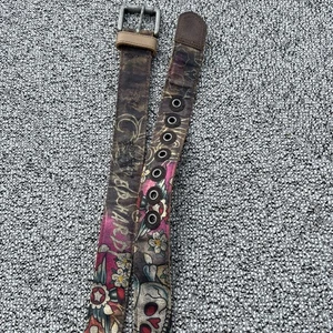 Ed Hardy Belt Size S Gothic Floral, Skull / EH3332 - Picture 1 of 6
