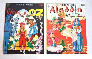 Twinkle Books 1962 Zauberer von Oz & Aladdin Ausmalbücher farbig nach Zahlen unbenutzt - Bild 1 von 2