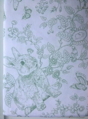 KARA 60" X 84" EASTER GREEN WHITE TOILE OBLONG TABLECLOTH NEW - Image 1 of 2