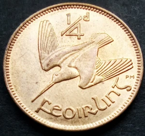 Ireland 1949 | Irish 1/4d | Farthing | Woodcock | KM.9 | UNC - Picture 1 of 2