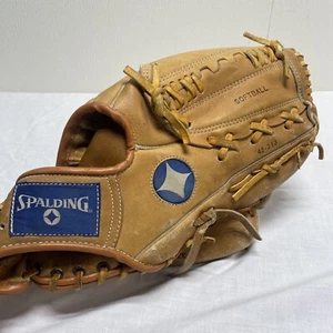 VTG SPALDING Glove 42-213 RH Softball Pro Model Competition EZ-FLEX Leather - Picture 1 of 10