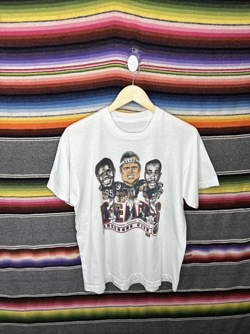 Vintage 80s Chicago Bears T Shirt Salem Caricature Size XL McMahon McKinnon Rare Cover